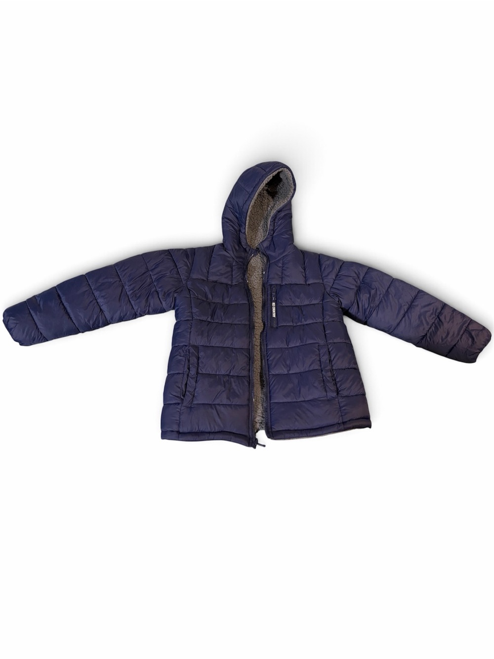 Free Country REVERSIBLE Navy Hooded Puffer Coat with Fleece